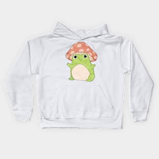 Pastel Mushroom Frog Friend Kids Hoodie